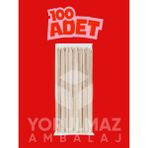 Yorulmaz Ambalaj Adana Çöp Şiş 24 cm 100 Adet – Ahşap Barbekü & Mangal Şişi Dayanıklı Tek Kullanımlık Izgara Çubuğu - 1 Adet