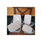 Yorulmaz Ambalaj Asude / Maya Dikdörtgen Saklama Kabı Seti 4'lü - 500-900-1500-2400 ml / Pembe/ ASD019