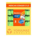 yorulmaz ambalaj Macromax 3’lü Mercan Bulaşık Süngeri – Dayanıklı Uzun Ömürlü Mutfak Temizlik Süngeri Yağ Ve Kir Çıka