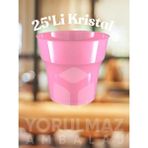 Yorulmaz Ambalaj ✨🎀 Pembe Kristal Plastik Bardak 25’li – Canlı Renkli, Sert Mika Görünümlü, Dayanıklı, Parti & Davet Için Tek Kullanımlık Bardak ✨🎀