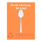 yorulmaz ambalaj 🥄 Plastik Tatlı Kaşığı 50’li – Dayanıklı, Hijyenik, Kullan At Tatlı Kaşığı