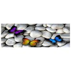 yosemite Arnavut Kalemi Kelebek Desenli Banyo Paspası Zemin Halısı Kaymaz Emici Halı - 50 x 80 cm