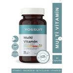 Yossun Multivitamin 30 Kapsül – C Vitamini, Magnezyum, Demir, B3, Beta Glukan ve Koenzim Q10 İçeren Takviye