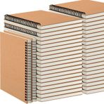 YOTNUS Kraft Kapaklı 100 Adet A5 Spiral Defter Dergisi, 12,7 x 20,5 cm, Çizgili Çizgili Kağıt, İş, Eskiz, Çalışma, Not Alma, Hediyeler, Kahverengi (100 Adet (Astarlı))