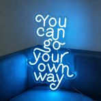 You Can Go Your Own Way neon tabela buz mavisi ilham verici alıntı LED neon ışık USB ile çalışan estetik duvar dekorasyonu, yatak odası, öğrenci yurdu, ofis için, arkadaşlar için motive edici hediye