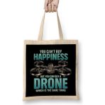 You Can't Buy Happiness But You Can Buy A Drone Bez Çanta Uzun Saplı - Açık Bej - 40 X 40