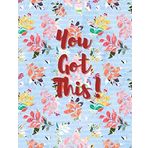 You This!: 60 Day Health and Fitness Journal Diet Exercise Planner Habit Tracker to Record Meals, Workouts, Get in Shape! FULL COLOR (Floral Red Text Design, Band 1)