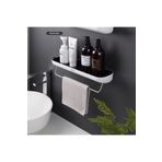 Youban Ecoco Duvara Yapışkanlı Banyo Ve Mutfak Düzenleme Rafı Havlu Askılıklı Siyah Beyaz