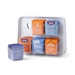 YouCopia 1 çay standı, çay poşeti düzenleyici, şeffaf, çıkarılabilir kaplar, dolap veya yemek odası, plastik, renksiz