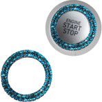 Youday Home Kristal Taşlı Start Stop Düğme Halkası Turkuaz Mavi - Belirtilmemiş