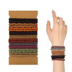 Youery 20 adet Boho elastik saç lastiği, kadın, örgülü saç bandı, bileklik, at kuyruğu tutucu, Boho saç lastiği, kadınlar ve kızlar için, kalın, ince, uzun, kıvırcık saç