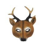 YOUGEETU High-end Retro Maske, Cadılar Bayramı, 3D Geyik Maskesi, Rol Yapma, BPA Olmadan Çevre Koruma, Kahverengi, Tek Beden