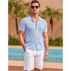 Youknitwear You Driftwood Polo Yaka Triko T-Shirt - S - M - Açik Mavi