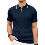 Youknitwear You Pastis Polo Yaka Triko T-Shirt - 2XL - Lacivert