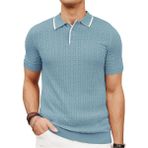 Youknitwear You Pastis Polo Yaka Triko T-Shirt - Mavi