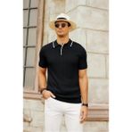 Youknitwear You Pastis Polo Yaka Triko T-Shirt - XL - Siyah