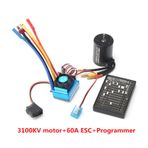 YOUMAXE 1/8 1/10 RC Araba RC Tekne Parçası için 60A Fırçasız ESC Programlama Kartı ile 3650 Fırçasız Motor 3100KV
