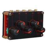 Youmaxe 4 Kanallı Line Stereo Mikser Ses Mikseri 4'ü 1 arada Pasif Mikser Modülü Mini Stereo 4-yollu Ses Mikseri 4 Ses Girişi - 1 Çıkış Stüdyosu Konsolu Sahne Küçük Kulüp veya Bar için Ultra Kompakt