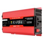 YOUMAXE 500W Araç Güç İnvertörü 12V - 110V AC Dönüştürücü Güneş İnvertörü LCD Dijital Modifiye AC Çıkışlı Sine İnverter USB Şarj Portu Araba RV Güneş Paneli için Açma-Kapama Anahtarı