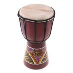 YOUMAXE 6in Afrika Djembe Davul El Oyması Katı-Ahşap Keçi-Cilt Geleneksel Afrika Enstrüman