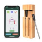YOUMAXE Akıllı Kablosuz Et Termosi 98FT Kablosuz Menzil BT Et Termosi, 2 Problu Akıllı APP Kontrolü Su Geçirmez Tip-C Barbekü Fırın Izgara İçen için Gıda Pişirme Termosi