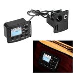 YOUMAXE Akustik Gitar 4 Bantlı EQ Ekolayzer Ton ve Hacim Amplifikatörü Preamp Piezo Pickup 6.35mm XLR, Pitch Note Notch Fonksiyonlu Clear LCD Ekran