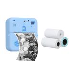 YOUMAXE Cep Fotoğraf Yazıcısı Kablosuz Termal Etiket Yazıcı 1080P Anında Baskı Kamera iOS ile Uyumlu Android Akıllı Telefon 3 Rulolu Dahili Pil Seyahat Listesi için Yazıcı Kağıdı Çalışma Notu Çalışma