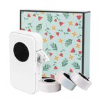 YOUMAXE D35 Etiket Makinesi Mini Termal Etiket Yazıcısı Cep Makinesi Hepsi Bir Arada BT Bağlantı Yapışkanlı Etiket DIY Tarih Dergisi Çalışma Etiketi Etiketleme 3 adet Etiket Rulo ile iOS ile Uyumlu