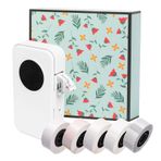 YOUMAXE D35 Etiketleme Makinesi Mini Termal Etiket Yazıcısı Cep Makinesi Hepsi Bir Arada BT Bağlantı Yapışkanlı Etiket DIY Tarih Dergisi Çalışma Etiketi 5 adet Etiket Rulosu ile Etiketleme Perakende