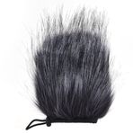 YOUMAXE EY-M24 Kürklü Dış Mekan Mikrofon Ön Cam Yapay Kürk Muff Rüzgar Kapağı Rode Stereo VideoMic Pro için 9cm * 5cm (L * D) ve Daha Gri-Beyaz