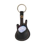 YOUMAXE Gitar Seçtikleri Tutucu Kılıf Çanta Gitar Şekli Anahtarlık ile 5 adet Selüloit Gitar Seçtikleri Yaylı Çalgı Aksesuarları