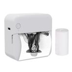 YOUMAXE Mini Cep Termal Yazıcı Çok Fonksiyonlu Taşınabilir Etiket Makinesi 300 DPI Anında Fotoğraf Baskısı Desteği 1 Kağıt Rulosu 57 mm ile Akıllı Telefon için BT Bağlantısı iOS Android Sistemiyle Uyu