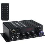 YOUMAXE Mini Ses Güç Amplifikatörü Araba Evde Kullanım için 2CH 40W+40W BT Dijital Ses Alıcısı AMP U Disk Dijital MP3 Çalar FM Radyo LCD Ekran Uzaktan Kumandalı Çift Mikrofon Girişi