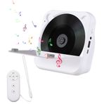 YOUMAXE Uzaktan Kumandalı CD Çalar BT Taşınabilir Masaüstü Ev için CD Çalar LED Ekran Göstergesi Dahili HiFi Stereo Ses Hoparlörleri FM Radyo/U Disk/AUX/Tekrarlı Ses Formatı Desteği CD/CD-R/CD-RW/MP3/