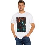 Young Fit Karayip Korsanları Temalı Baskılı Erkek Oversize Tişört - XL - Beyaz