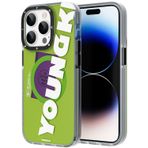 Youngkit iPhone 13 Pro Max Uyumlu Kılıf Magsafe Şarj Özellikli Binfen Serisi Yazı Temalı Yeşil