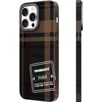 Youngkit İphone 14 Pro Kılıf Ekose Desenli Youngkit Gezhi Serisi Kapak Kahverengi
