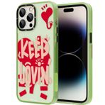 YoungKit iPhone 14 Pro Max Uyumlu Kılıf Mutlu Mod Figürlü Happy Mood Serisi Su Yeşili
