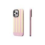 Youngkit iPhone 14 Pro Uyumlu Kılıf Magsafe ile Uyumlu Youngkit Striped Piano Keys Serisi Kapak Pembe
