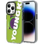 Youngkit iPhone 14 Pro Uyumlu Kılıf Magsafe Şarj Özellikli Binfen Serisi Yazı Temalı Yeşil