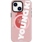Youngkit İphone 15 Kılıf Magsafe Şarj Özellikli Youngkit Binfen Serisi Yazı Temalı Kapak Pembe
