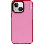 Youngkit İphone 15 Kılıf Pürüzsüz Düz Arka Yüzey Youngkit Crystal Color Serisi Kapak Pembe
