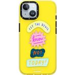 Youngkit İphone 15 Kılıf Yazı Desenli Youngkit Mindfullness Serisi Kapak Sarı