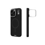 Youngkit iPhone 15 Pro Kılıf Magsafe ile Uyumlu Kamera Standlı Silikon Youngkit Bitty Cream Kapak Siyah