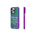 Youngkit iPhone 15 Pro Max ile Uyumlu Yazı Desenli Youngkit Mindfullness Serisi Kapak Yeşil