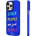 Youngkit İphone 15 Pro Max Kılıf Yazı Desenli Youngkit Mindfullness Serisi Kapak Mavi