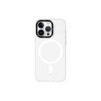 Youngkit iPhone 15 Pro Max Uyumlu Kılıf Magsafe ile Uyumlu Youngkit Hidden Sand Serisi Kapak Beyaz