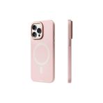 Youngkit iPhone 15 Pro Max Uyumlu Kılıf Magsafe ile Uyumlu Youngkit Velvet Magnet Serisi Kapak Pembe