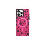 Youngkit iPhone 15 Pro Uyumlu Kılıf Magsafe Özellikli Polka Dot Desenli Youngkit Spots Serisi Kapak Pembe