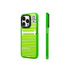 Youngkit iPhone 15 Pro Uyumlu Kılıf YoungKit Luggage FireFly Serisi Kapak Yeşil